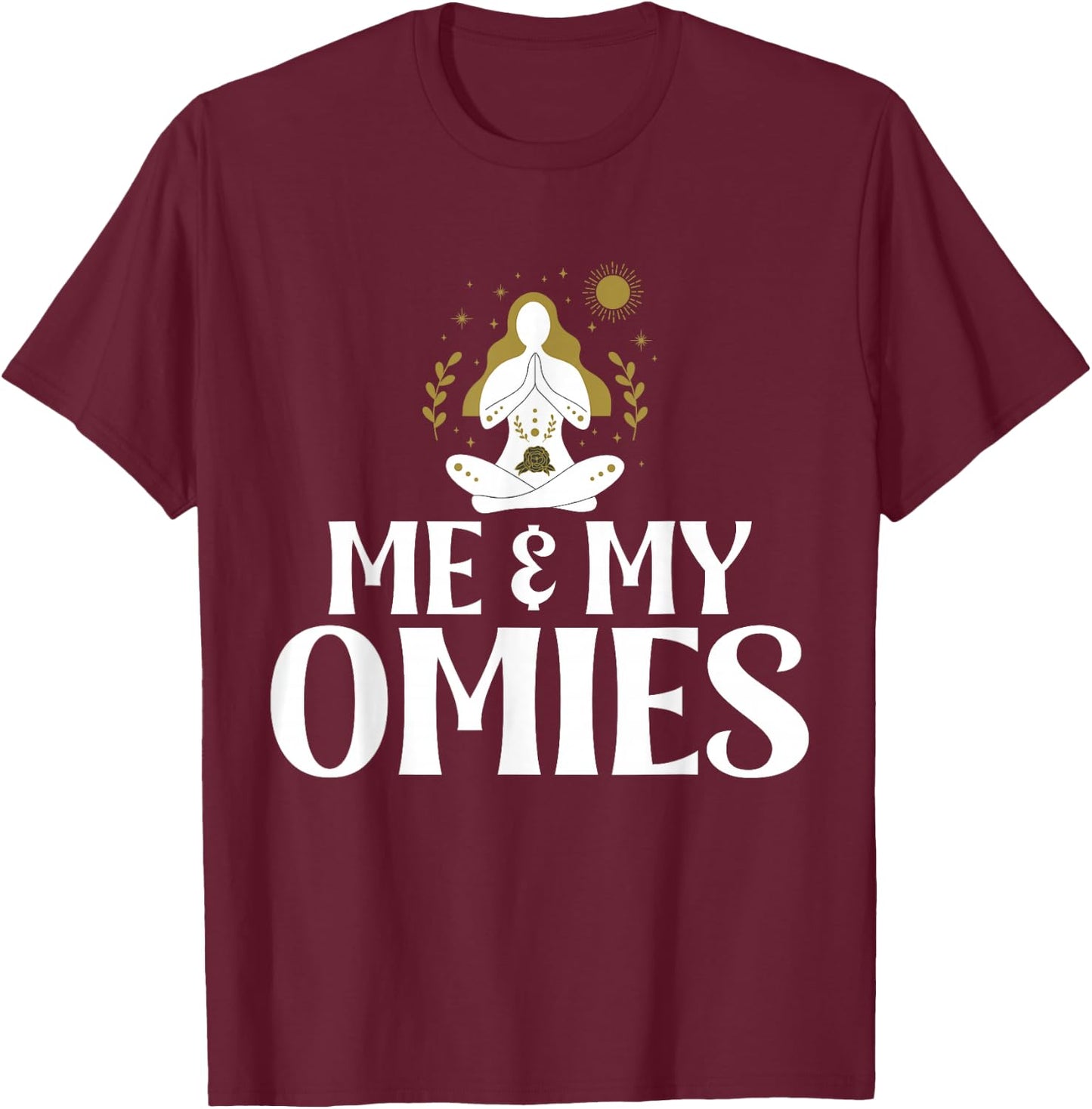 Me & My Omies Symbol Namaste Om Religion Meditation Yogis T-Shirt - T-Shirt | Maroon
