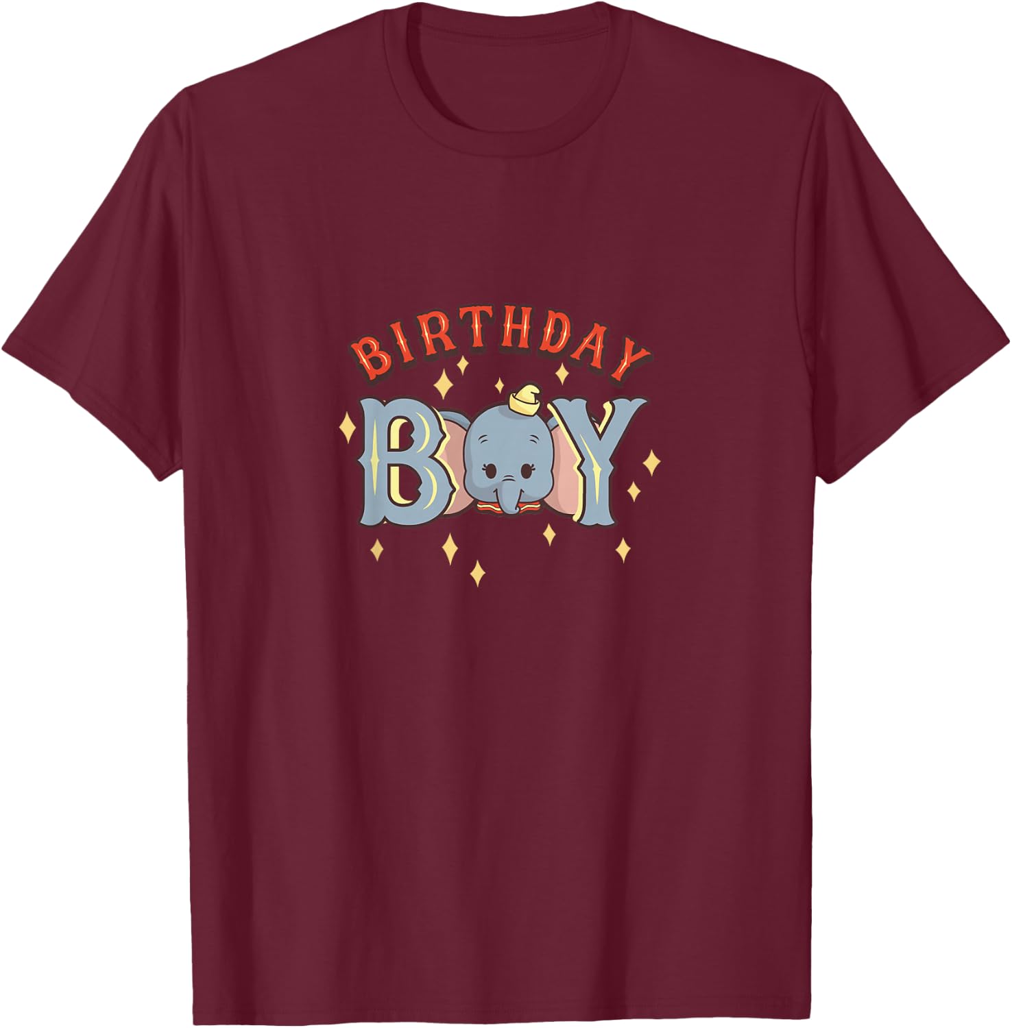 Kids Disney Dumbo Birthday Boy Cute Face Portrait Youth T-Shirt - T-Shirt | Maroon