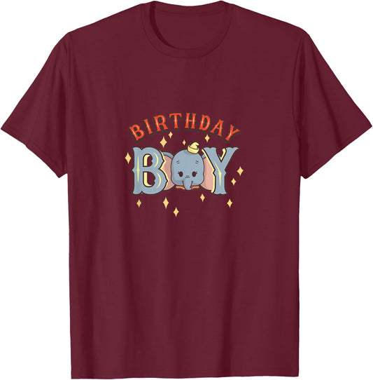Kids Disney Dumbo Birthday Boy Cute Face Portrait Youth T-Shirt - T-Shirt | Maroon