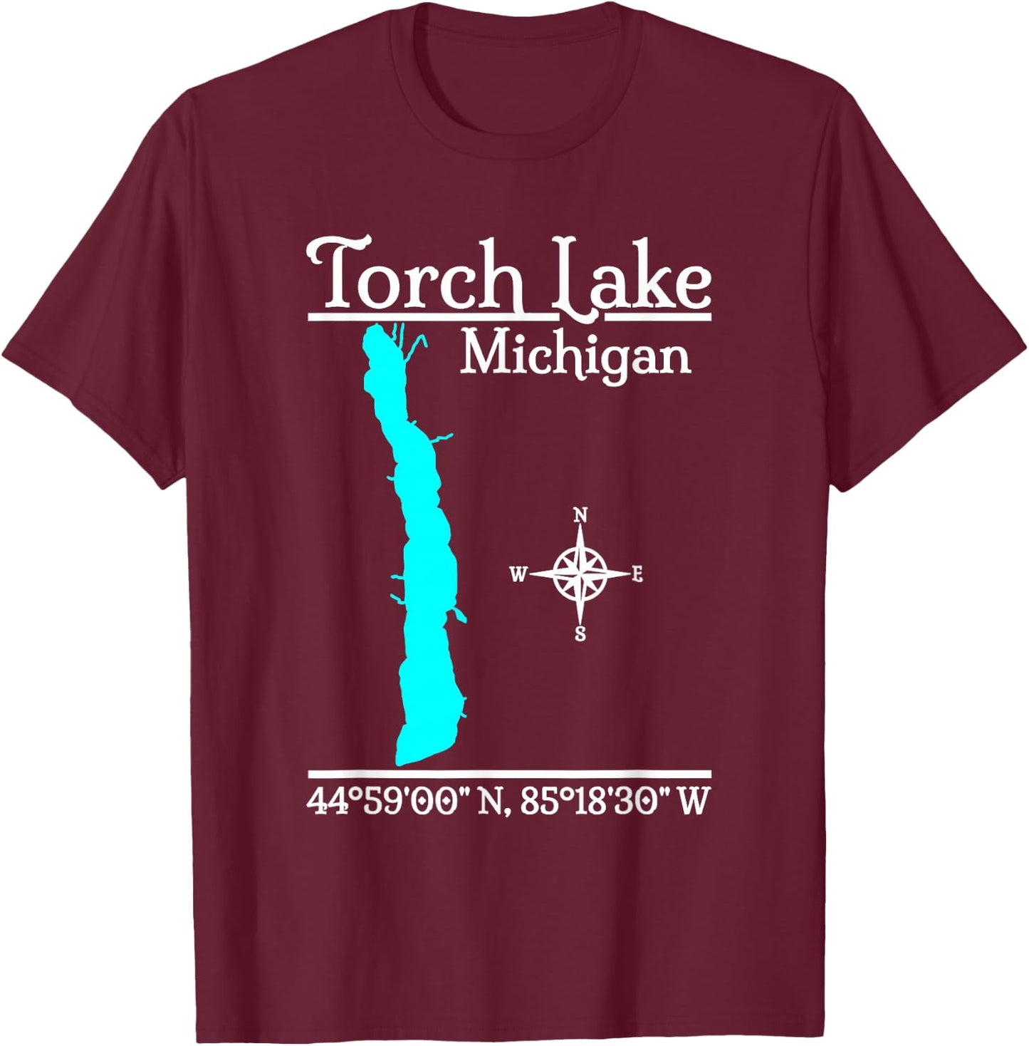 Torch Lake, Michigan T-Shirt - T-Shirt | Maroon
