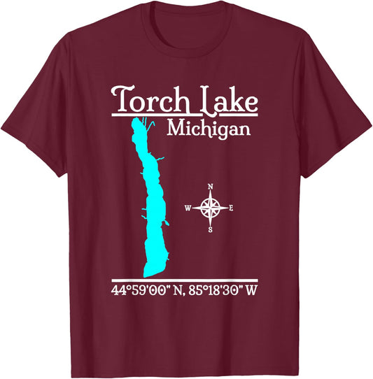 Torch Lake, Michigan T-Shirt - T-Shirt | Maroon