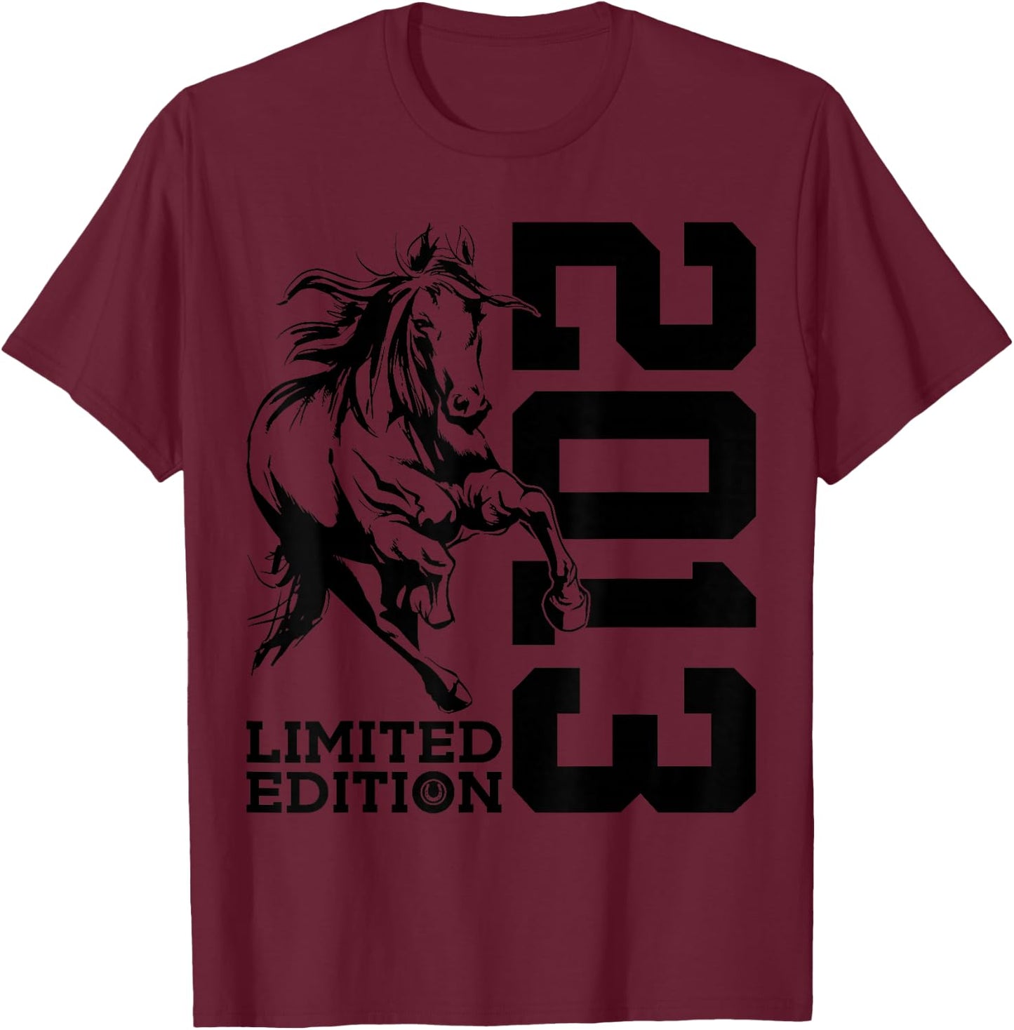 Riding 13th Birthday Horse Limited Edition 2013 Rider T-Shirt - T-Shirt | Maroon