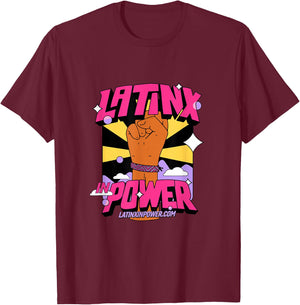Latinx in Power celebrates Latin American individuals T-Shirt - T-Shirt | Maroon