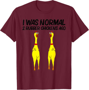 Cute Rubber Chicken Funny Rubber Chicken Gift Men Women T-Shirt - T-Shirt | Maroon