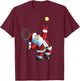 Christmas Santa Claus Tennis Game Tennis Racket T-Shirt - T-Shirt | Maroon
