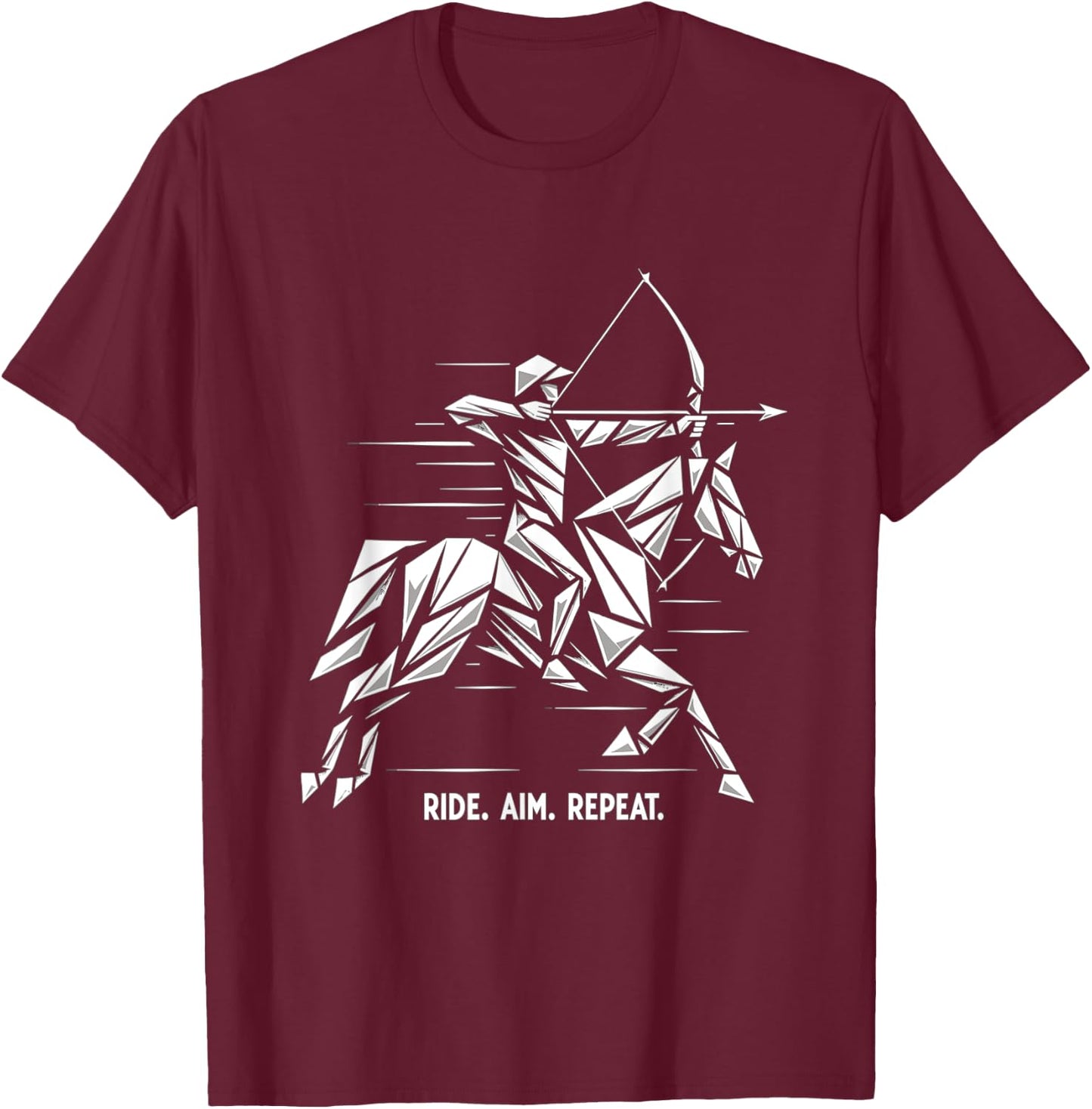 Mounted Archery Retro Horse Archer Competition T-Shirt - T-Shirt | Maroon