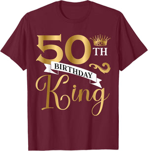 50 Year Old Birthday King Husband 50th B-Day Family Matching T-Shirt - T-Shirt | Maroon