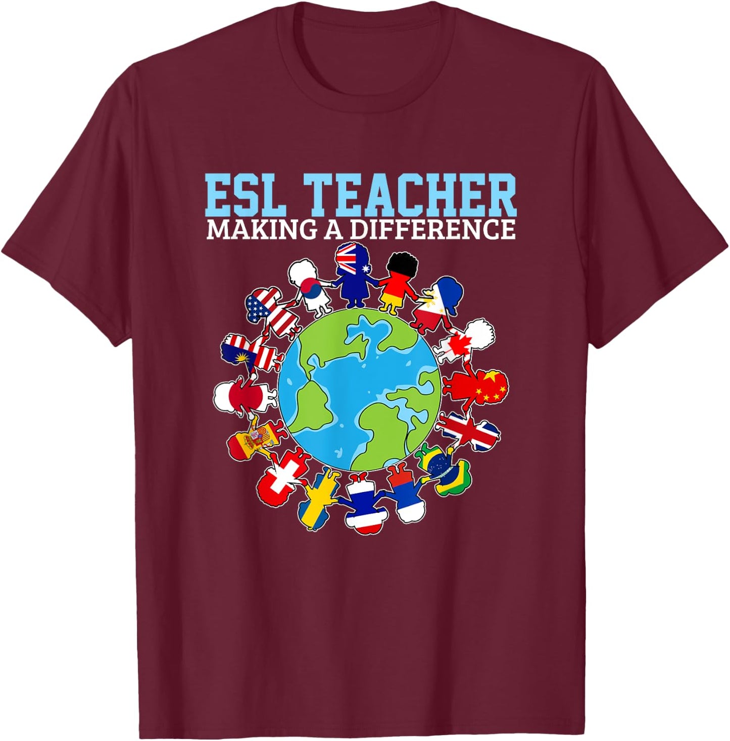 ESL Teachers Making A Difference For Virtual Teacher Tutor Women T-Shirt - T-Shirt | Maroon