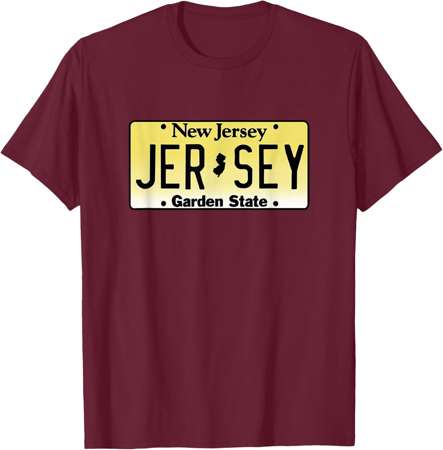 New Jersey License Plate - Throwback Design - Classic T-Shirt - T-Shirt | Maroon