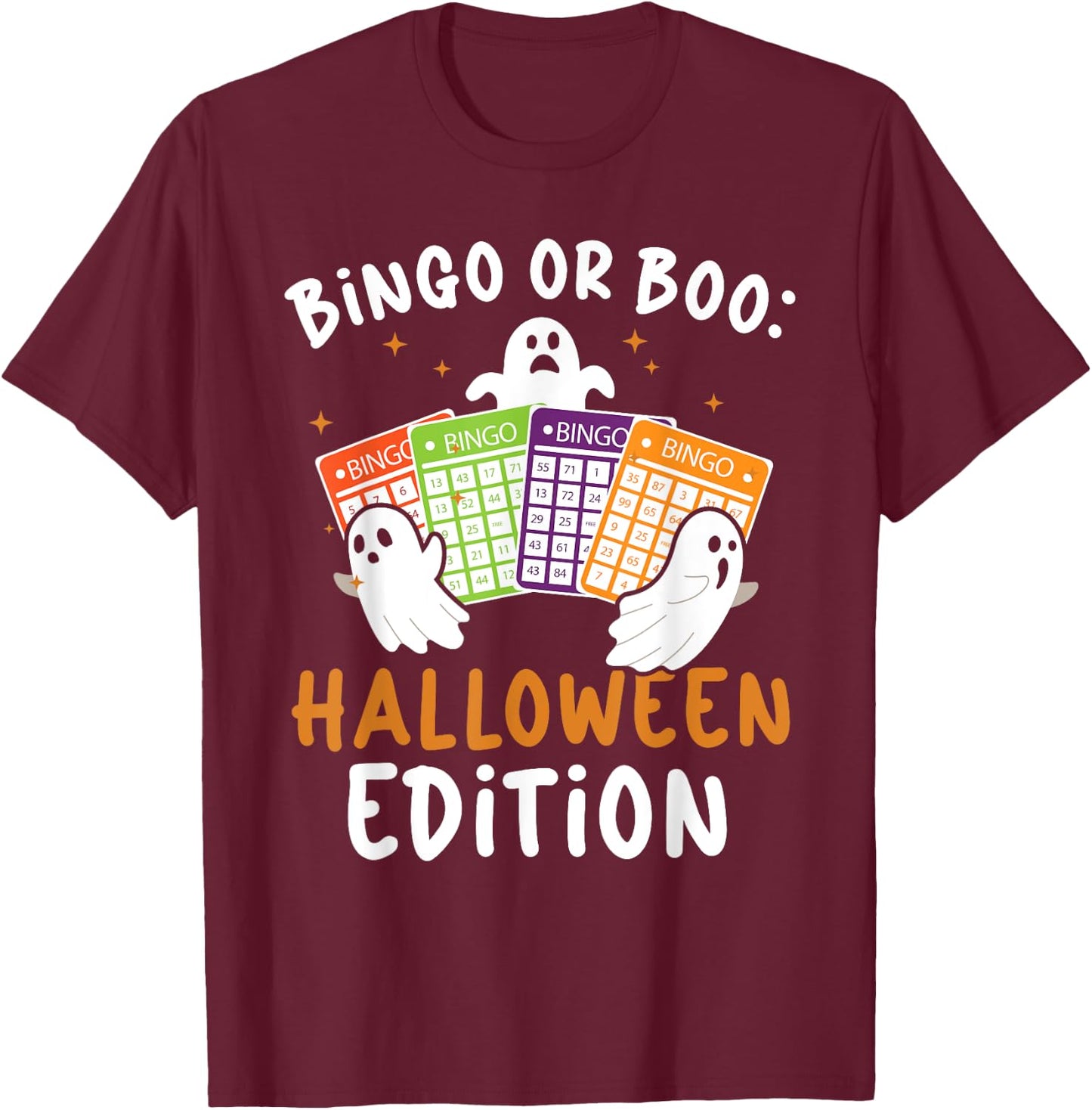 Bingo Halloween Trick Or Treat Bingo Player Bingo Caller T-Shirt - T-Shirt | Maroon