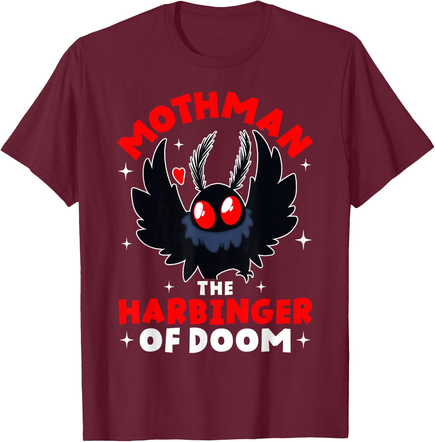 Mothman The Harbinger of Doom Cryptid Cryptozoology T-Shirt - T-Shirt | Maroon