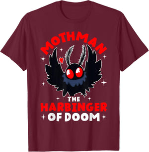 Mothman The Harbinger of Doom Cryptid Cryptozoology T-Shirt - T-Shirt | Maroon