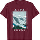 Alta Ski Area Utah Distressed Vintage T-Shirt - T-Shirt | Maroon