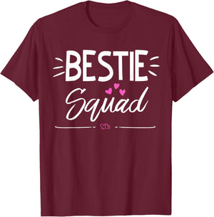 Bestie Squad Shirt Best Friend Forever Heart T-Shirt - T-Shirt | Maroon