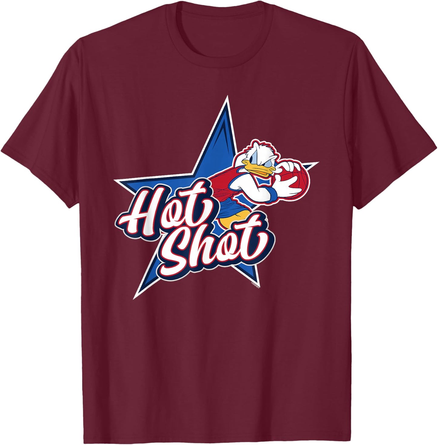 Disney Donald Duck Sports Basketball Star Hot Shot T-Shirt - T-Shirt | Maroon