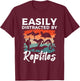 Easily Distracted by Reptiles Herpetology Herpetologist T-Shirt - T-Shirt | Maroon