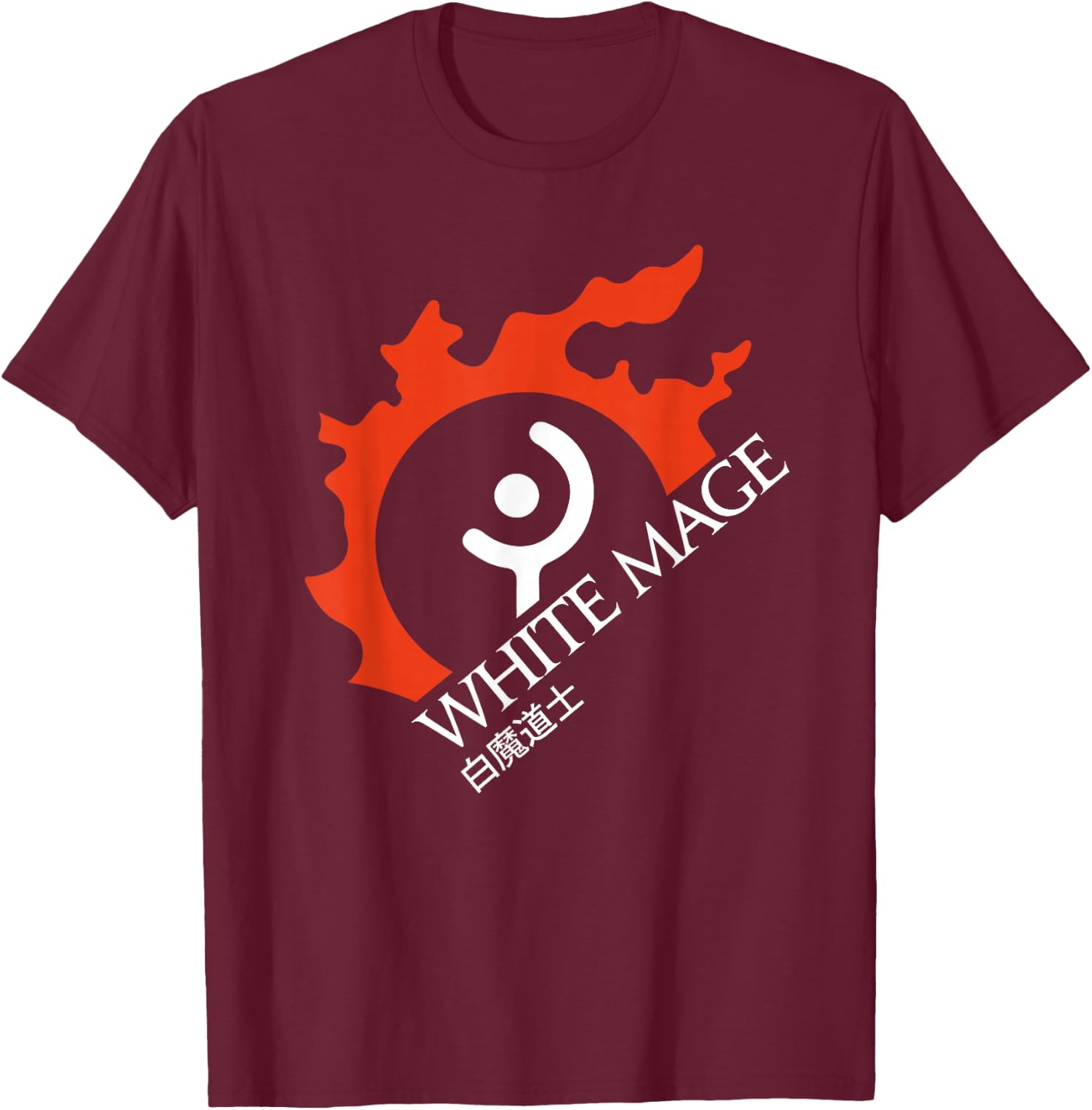 White Mage - For Warriors of Light & Darkness T-Shirt - T-Shirt | Maroon