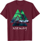 Norway Northern Lights Geometric T-Shirt - T-Shirt | Maroon