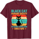 Black Cat Humane Society Cats Retro Kitty Pet T-Shirt - T-Shirt | Maroon