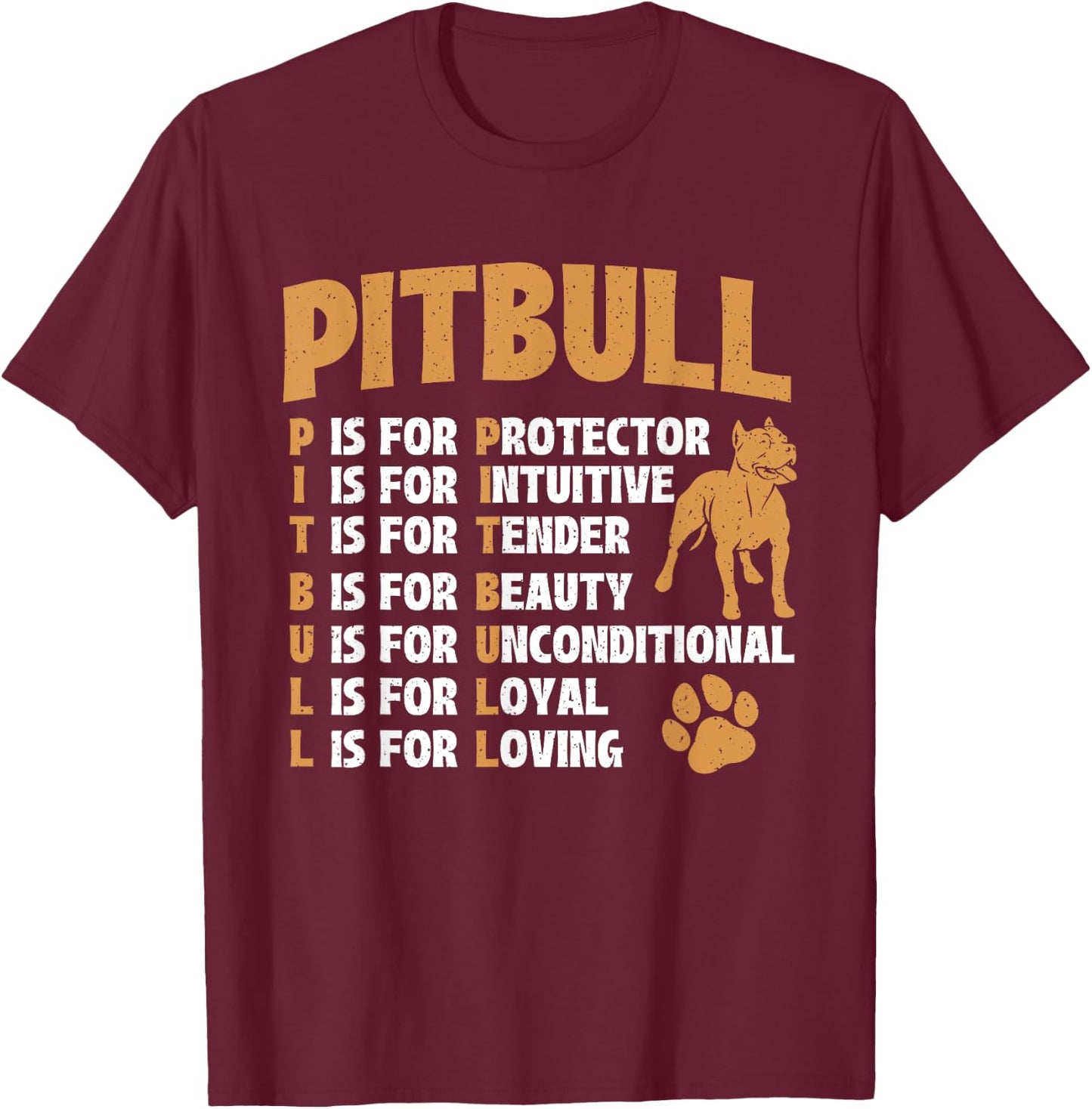 Pitbull - Pittie Lover Dog Lover Pet Owner Breeder Men Women Kids T-Shirt - T-Shirt | Maroon