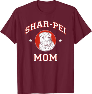 Shar-Pei Mom Dog Mother Women Girls Kids T-Shirt - T-Shirt | Maroon
