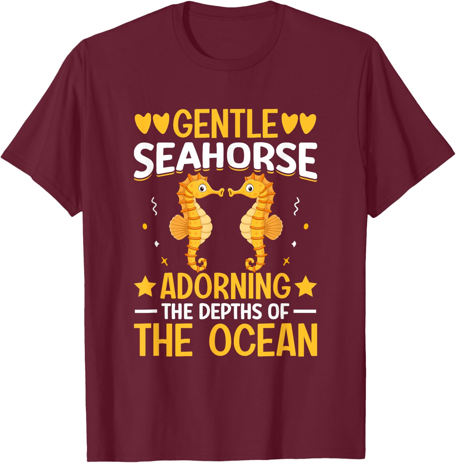 Gentle Seahorse Adorning The Depths Of The Ocean I Seahorse T-Shirt - T-Shirt | Maroon