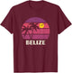 Belize Retro Surfer Beach Vintage Sunset Love T-Shirt - T-Shirt | Maroon