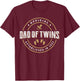 Dad of Twins 2023 New Dad To Be Expecting Daddy of Twins T-Shirt - T-Shirt | Maroon