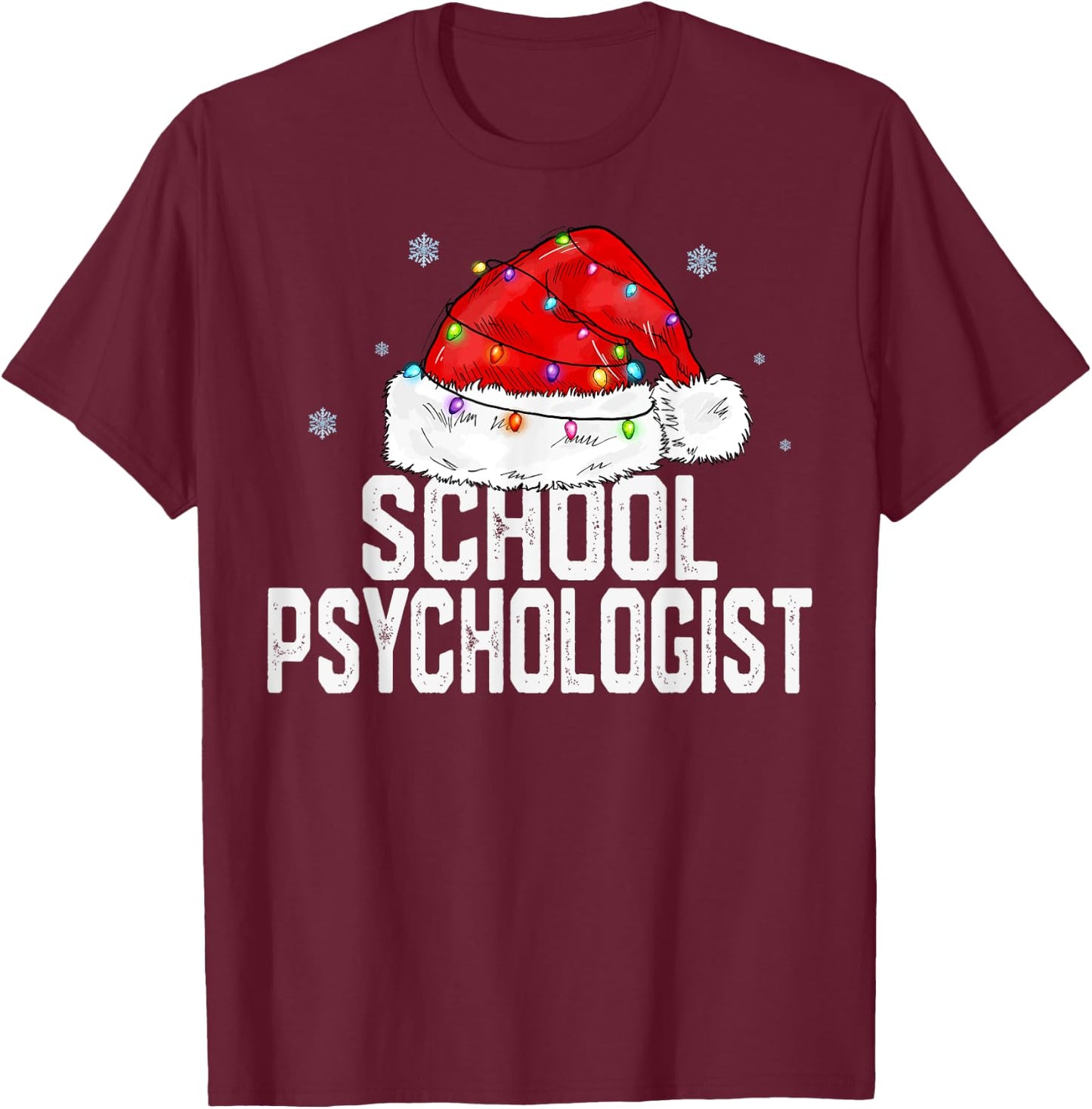 School Psychologist Santa Claus Christmas Family Matching T-Shirt - T-Shirt | Maroon