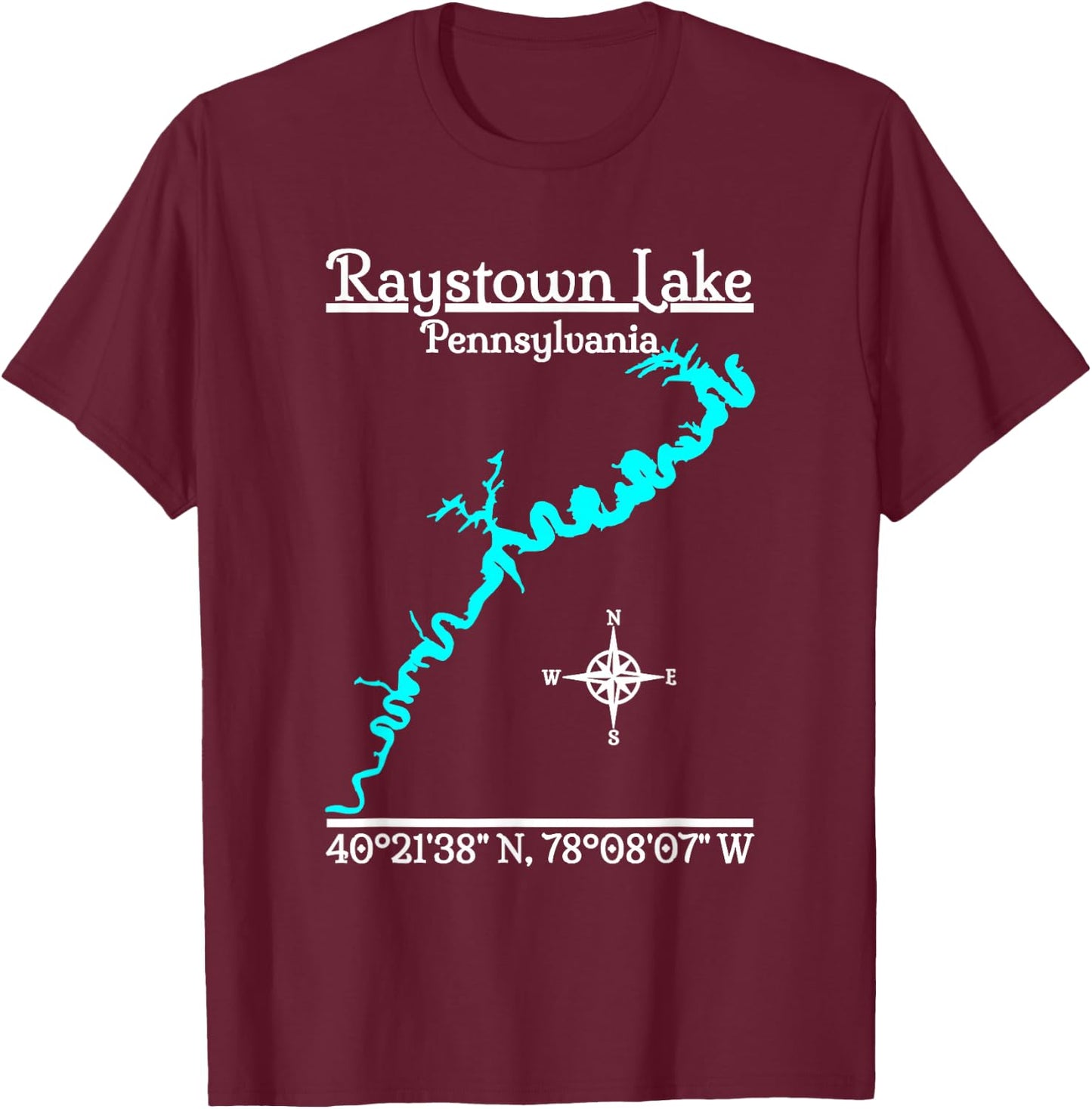 Raystown Lake, Pennsylvania T-Shirt - T-Shirt | Maroon