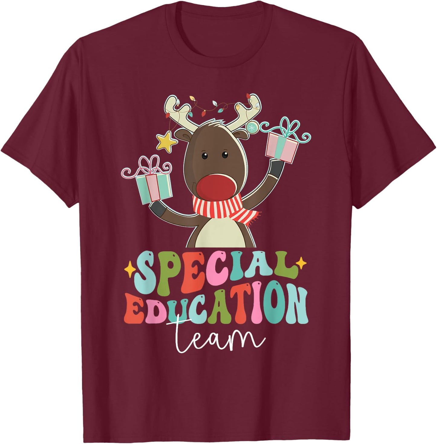 SPED Squad Special Education Teacher Autism Christmas Women T-Shirt - T-Shirt | Maroon