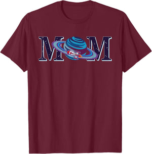 Space Mom, Family Matching Dad Space Birthday Theme Party T-Shirt - T-Shirt | Maroon