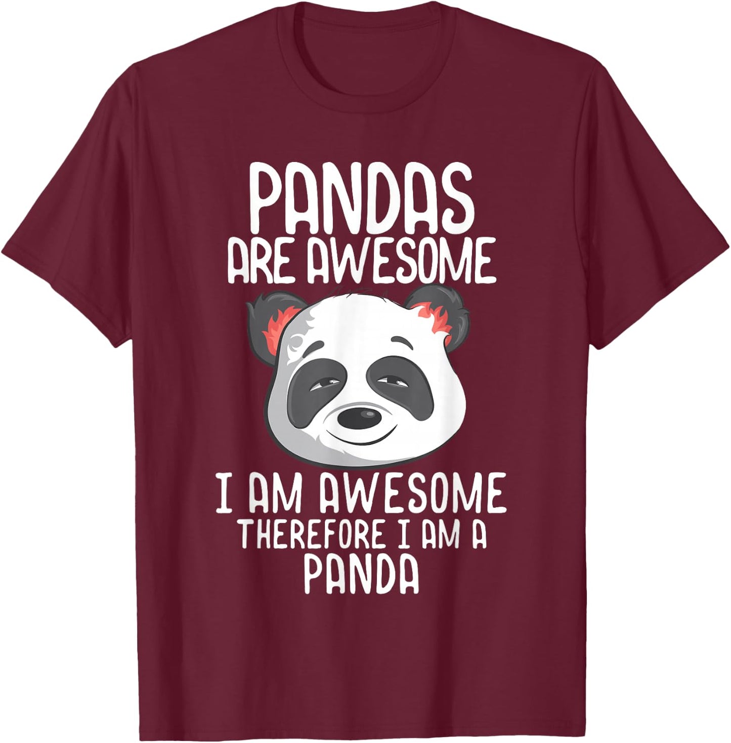 Panda Shirt Boys Kids Girls Panda Graphic T-Shirt - T-Shirt | Maroon