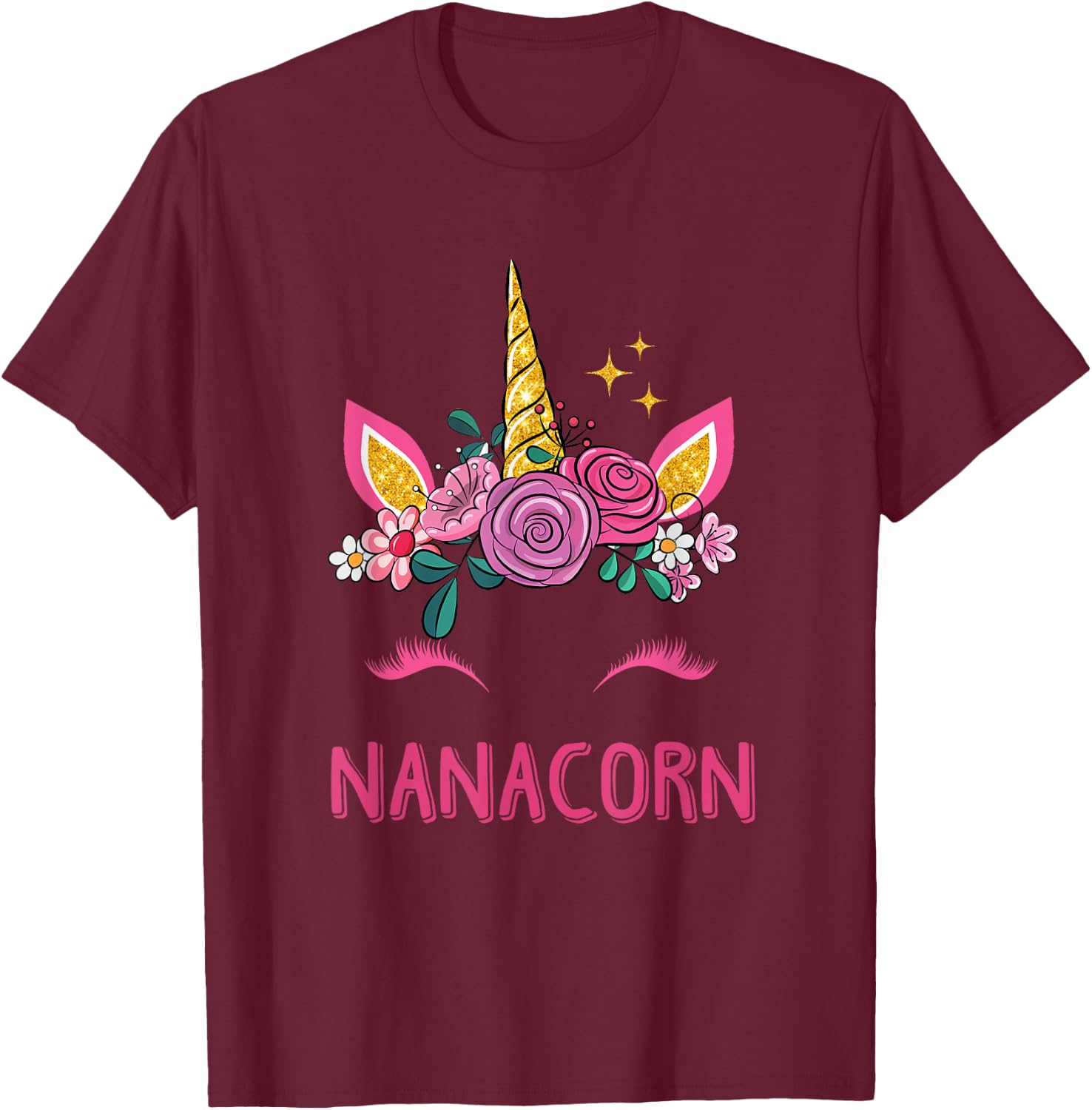 Nanacorn Nana Unicorn Girl Grandma Kids Mother's Day T-Shirt - T-Shirt | Maroon