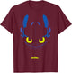 DreamWorks Dragons Toothless Night Fury Big Face Costume T-Shirt - T-Shirt | Maroon