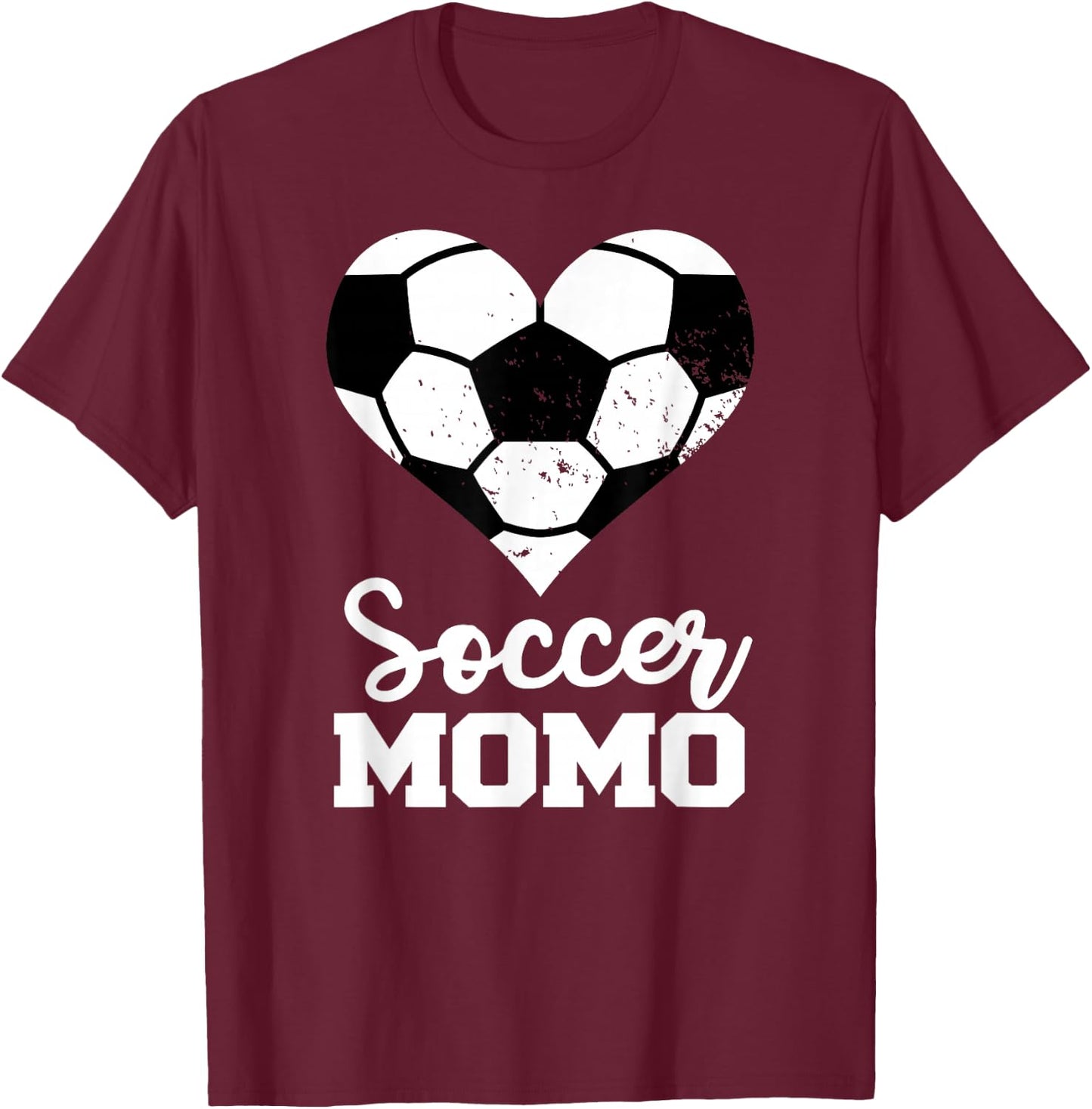 Soccer Momo Funny Soccer Heart Grandma Momo T-Shirt - T-Shirt | Maroon