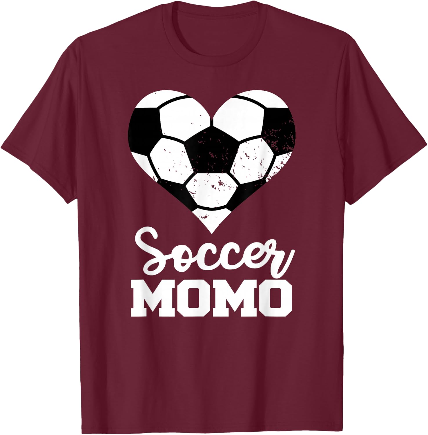 Soccer Momo Funny Soccer Heart Grandma Momo T-Shirt - T-Shirt | Maroon