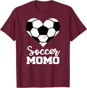 Soccer Momo Funny Soccer Heart Grandma Momo T-Shirt - T-Shirt | Maroon