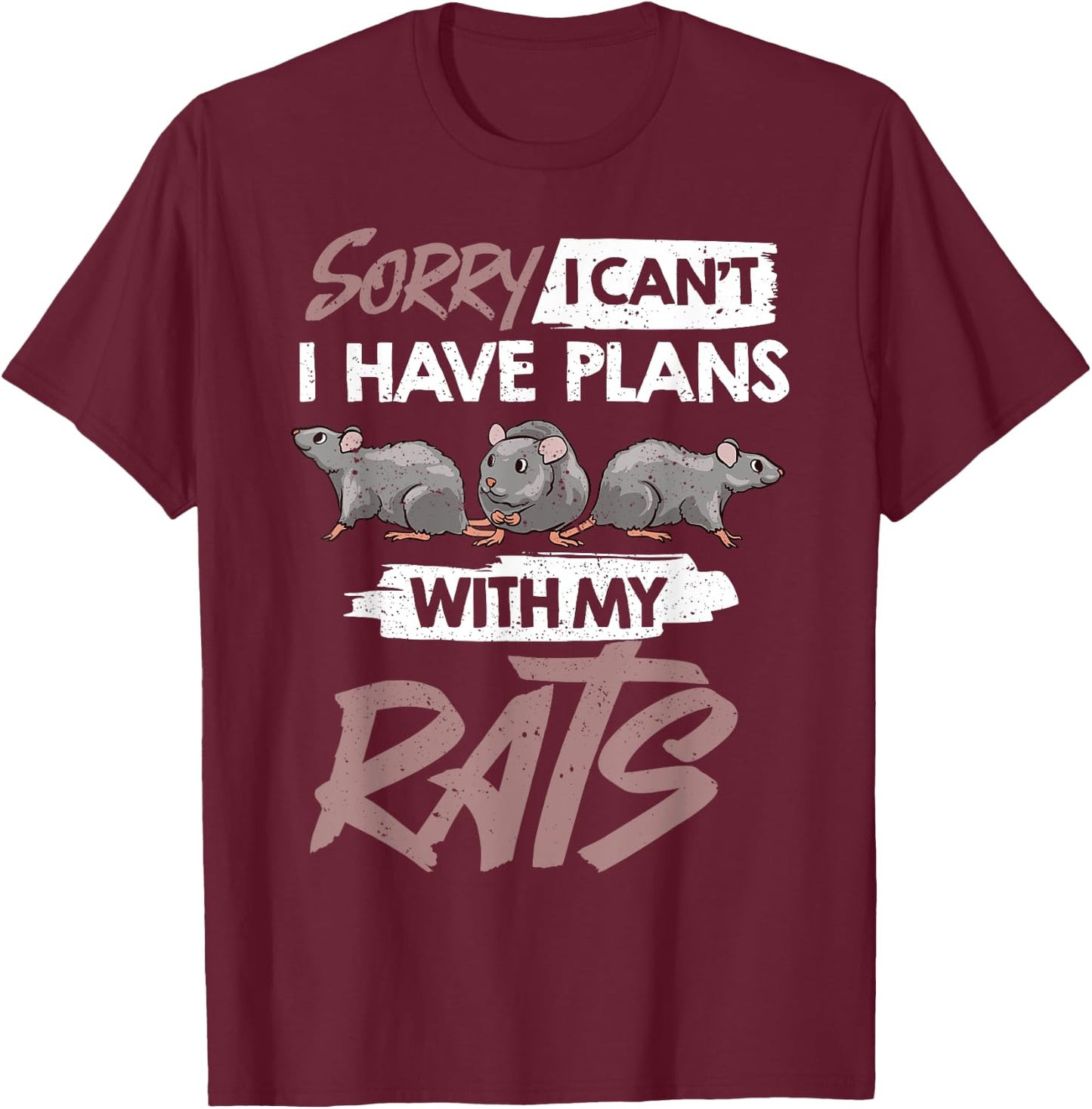Rat Mouse Mice Rodent Funny Cute Pet T-Shirt - T-Shirt | Maroon