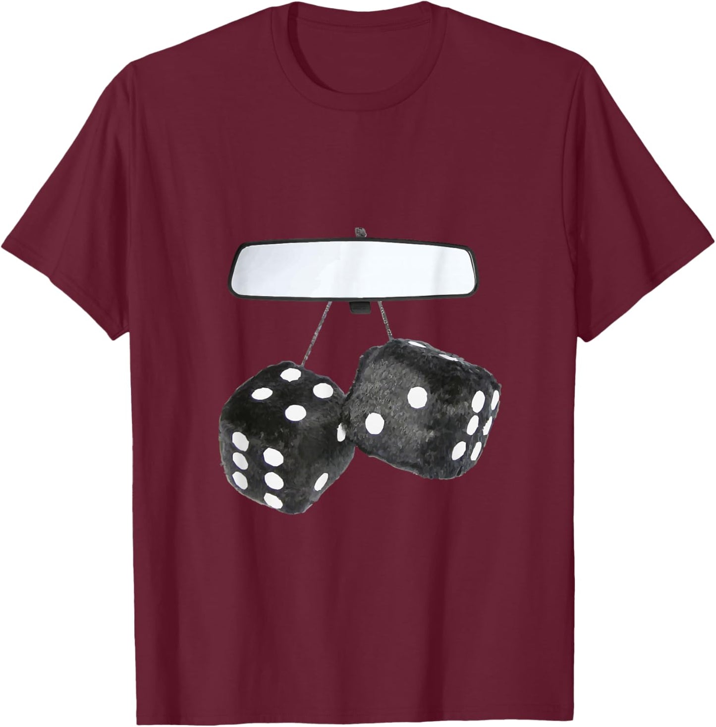 Fluffy Dice T-Shirt - T-Shirt | Maroon
