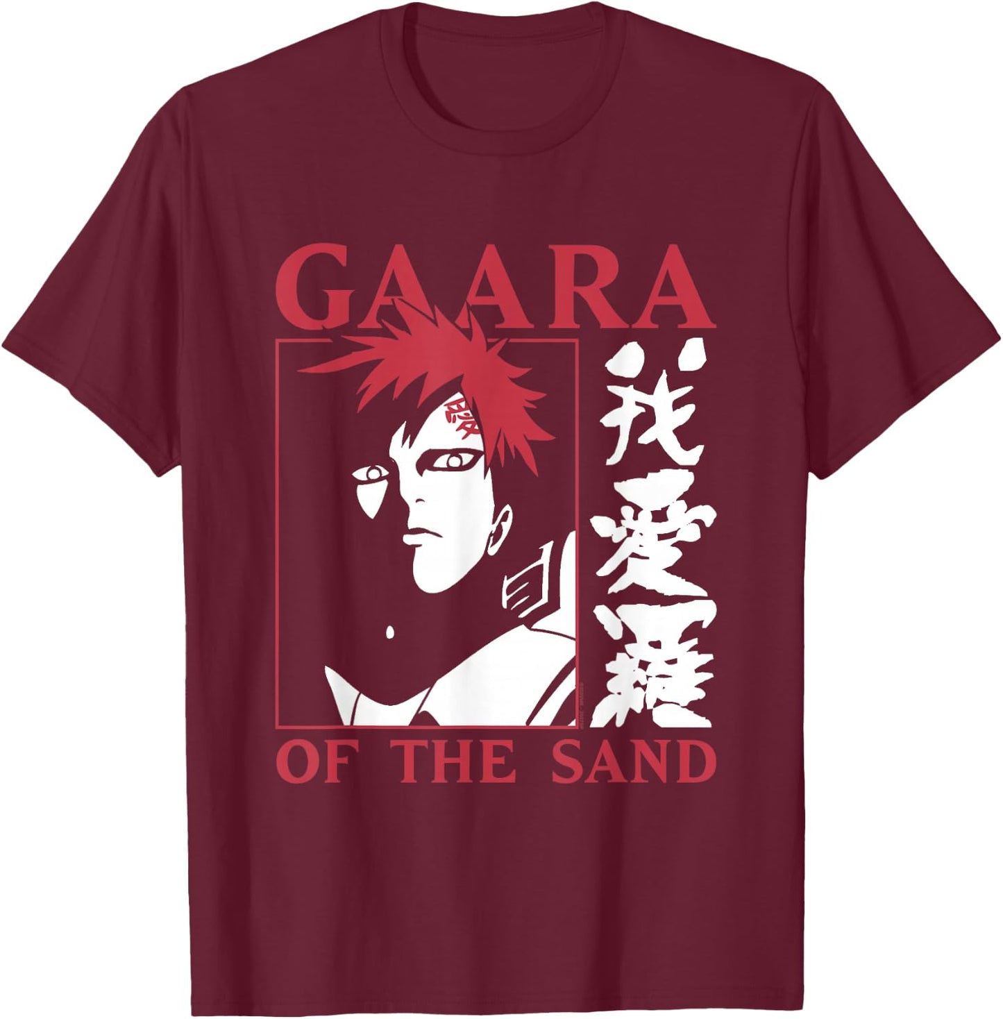 Naruto Shippuden Gaara of The Sand T-Shirt - T-Shirt | Maroon