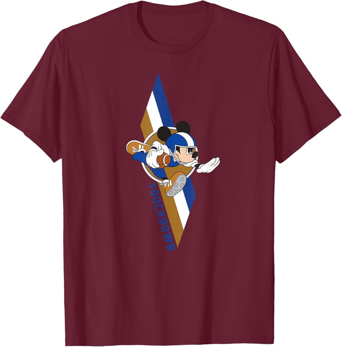 Disney Mickey Mouse Football Touchdown Sports T-Shirt - T-Shirt | Maroon