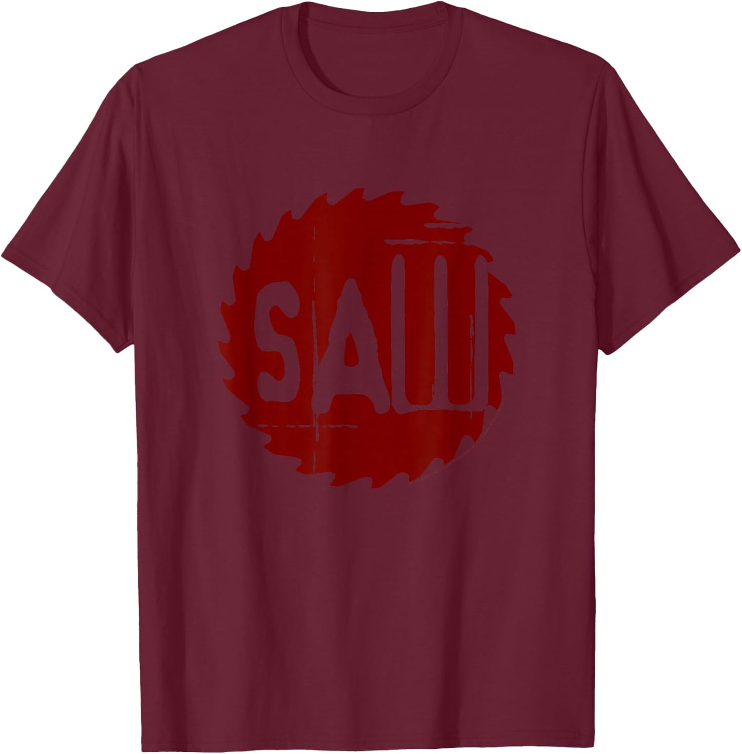 Saw Red Blade Logo Horror Movie T-Shirt - T-Shirt | Maroon