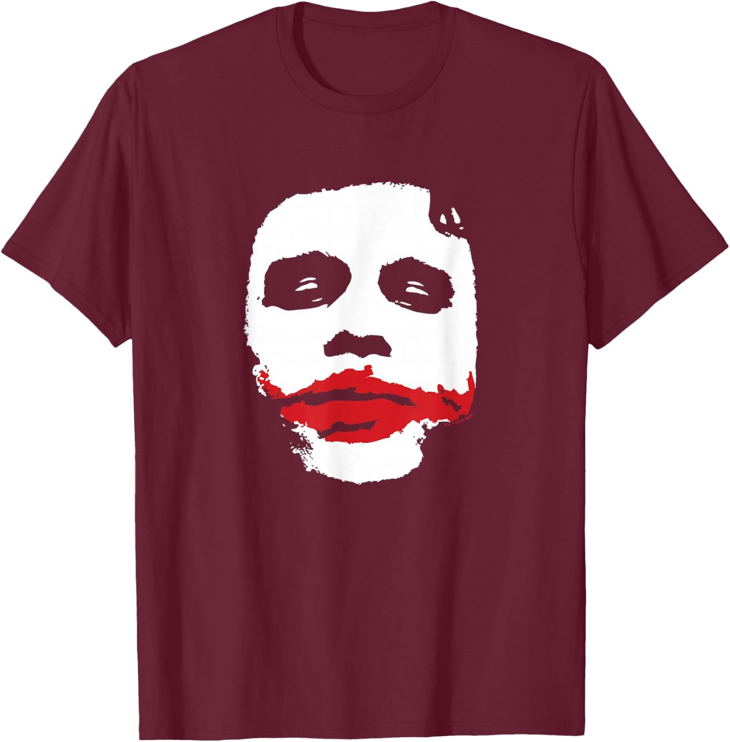 The Dark Knight Heath Ledger The Joker Face Paint Mask T-Shirt - T-Shirt | Maroon