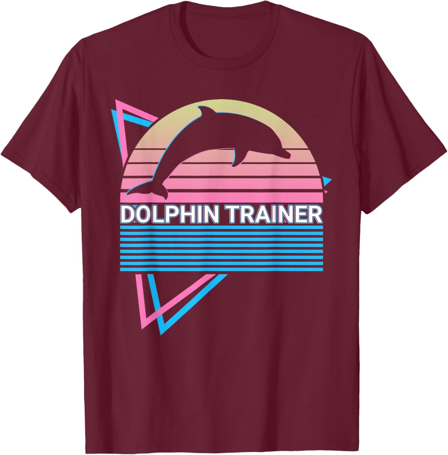 Dolphin Trainer Dolphin Trainer Retro T-Shirt - T-Shirt | Maroon