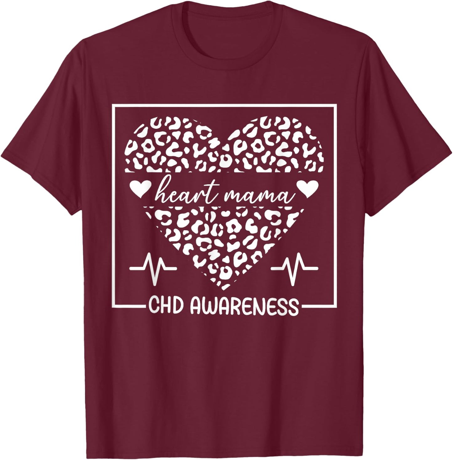 Heart Mama CHD Warrior Congenital Heart Disease Mother T-Shirt - T-Shirt | Maroon