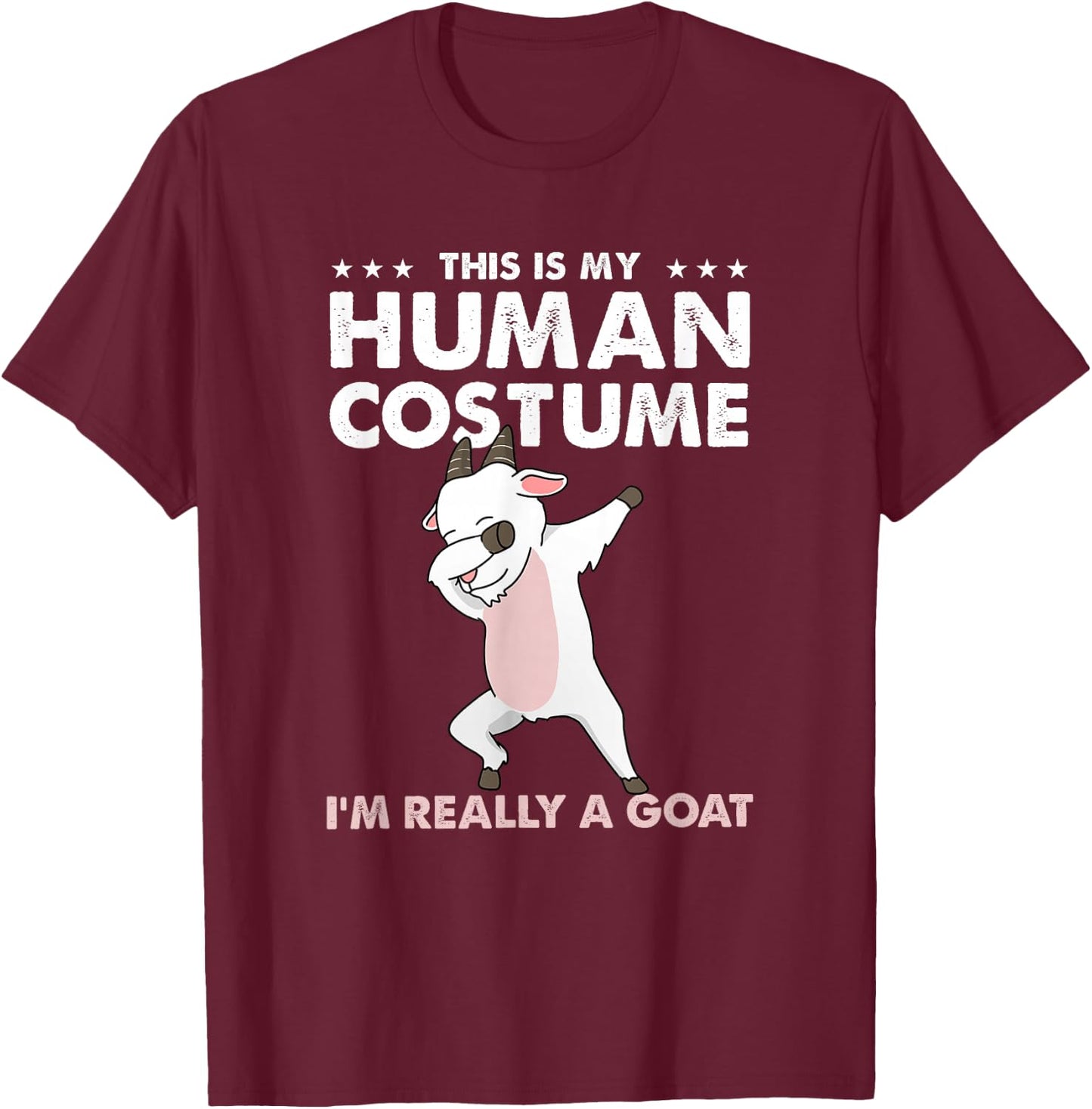 This Is My Human Costume Goat Halloween T-Shirt - T-Shirt | Maroon