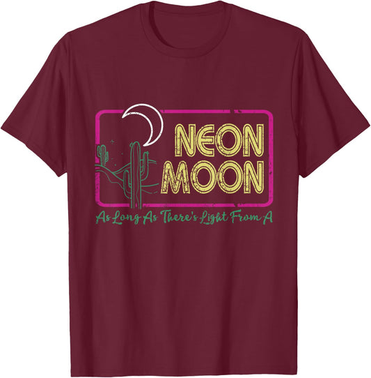 Vintage Retro Neon Moons Funny Lyrics Music 70s Shirt Cactus T-Shirt - T-Shirt | Maroon