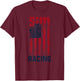 Sim Racing American Flag T-Shirt - T-Shirt | Maroon