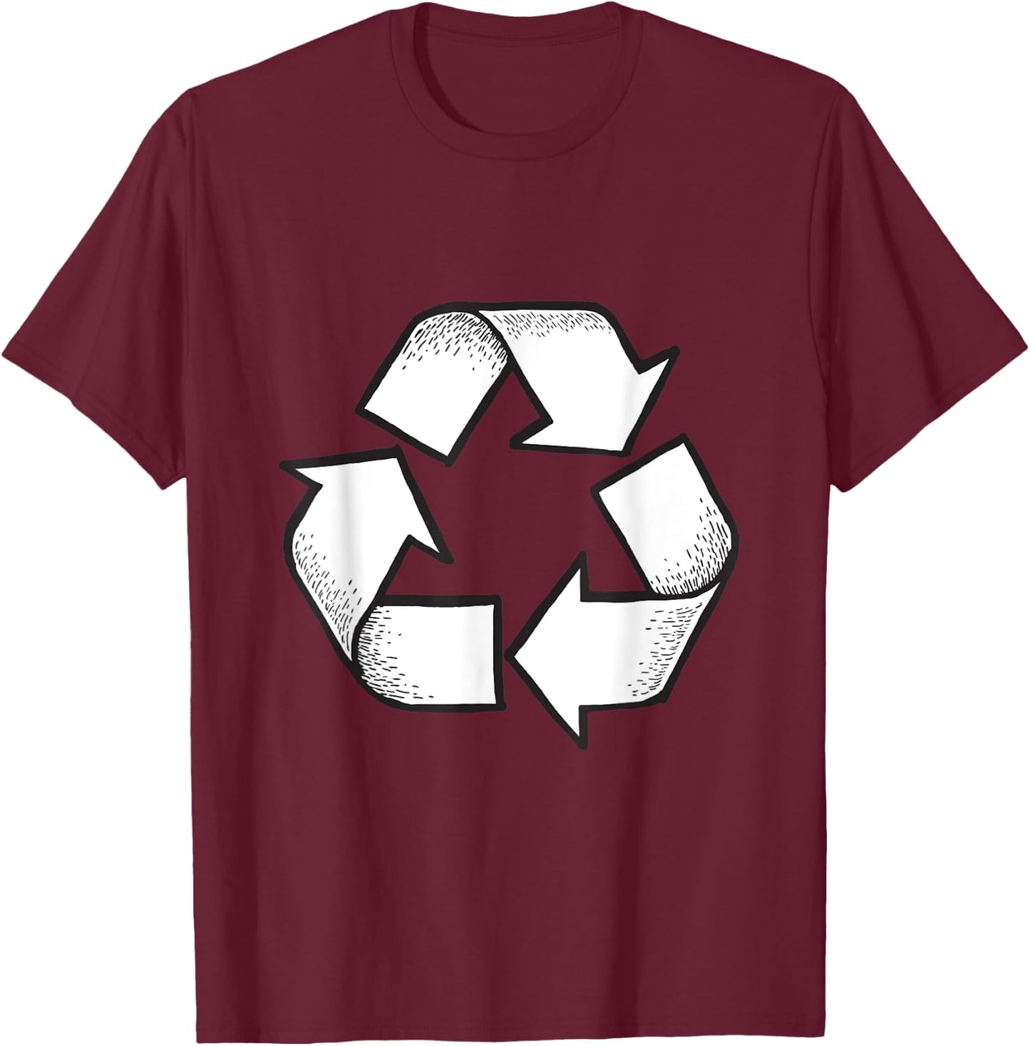 Vintage Recycle Logo Earth Day Nature Planet Conservation T-Shirt - T-Shirt | Maroon